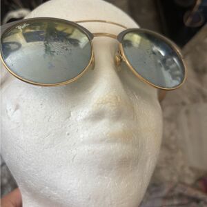 Ray-Ban RB3546 sunglasses aviator logo mirror lens eyewear gold frame glasses